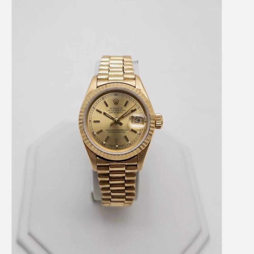 $25,000 ROLEX DATEJUST 18k Yellow Gold Ladies PRESIDENT Watch SERVICED